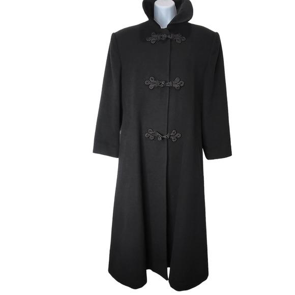 Anne Klein Jackets & Blazers - Vintage Anne Klein II Coat Black Wool Satin Lined Woman size  Medium